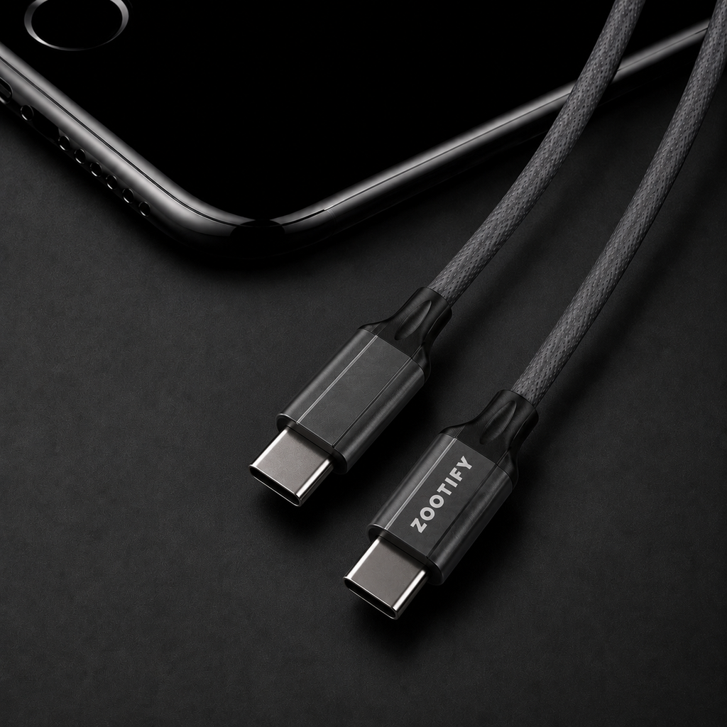Zootify PWR Type-C to C Data Cable – 1m Grey