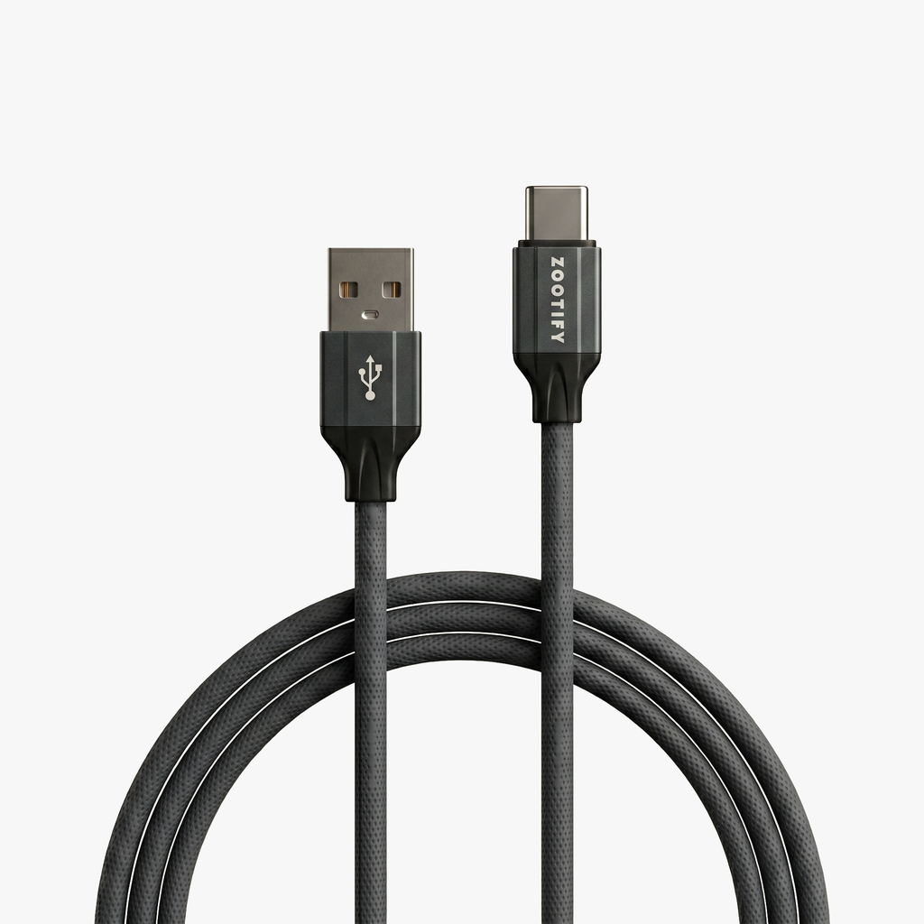 Zootify PWR 30W USB A to C Fast Charging Data Cable – 1m Grey