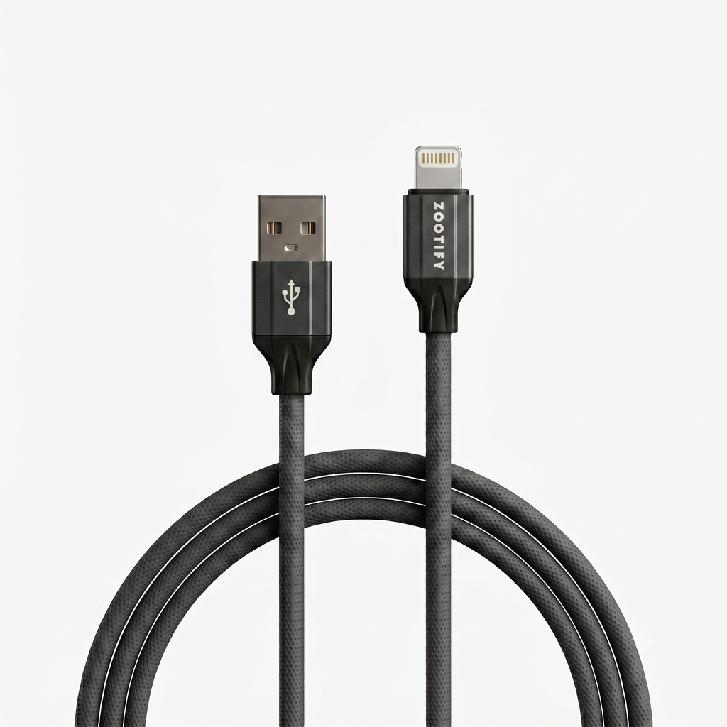 Zootify PWR USB A to Lightening Data Cable – 1m Grey