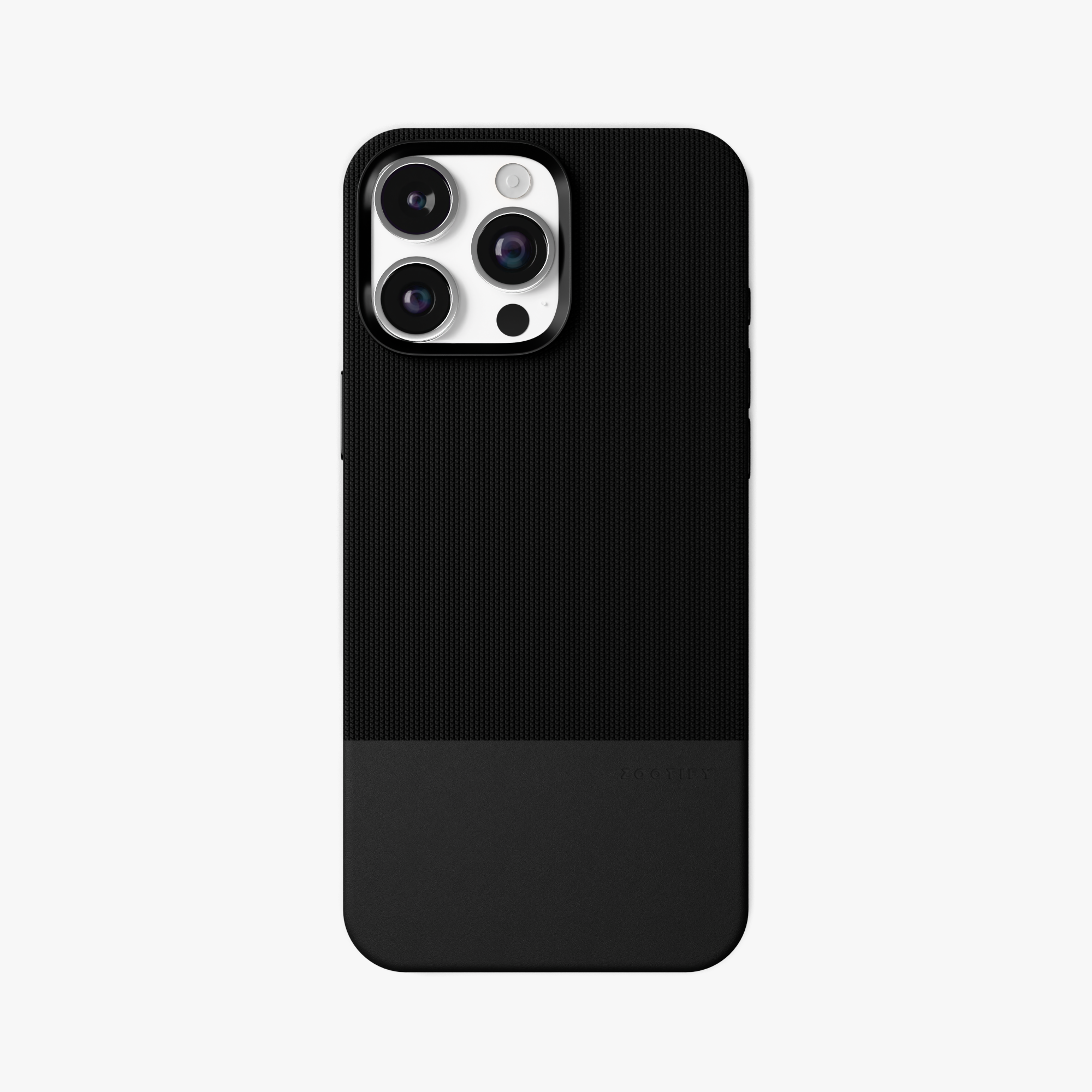 ForgeCraft – Black Vintage Leather Grip Case for iPhone 16 pro max