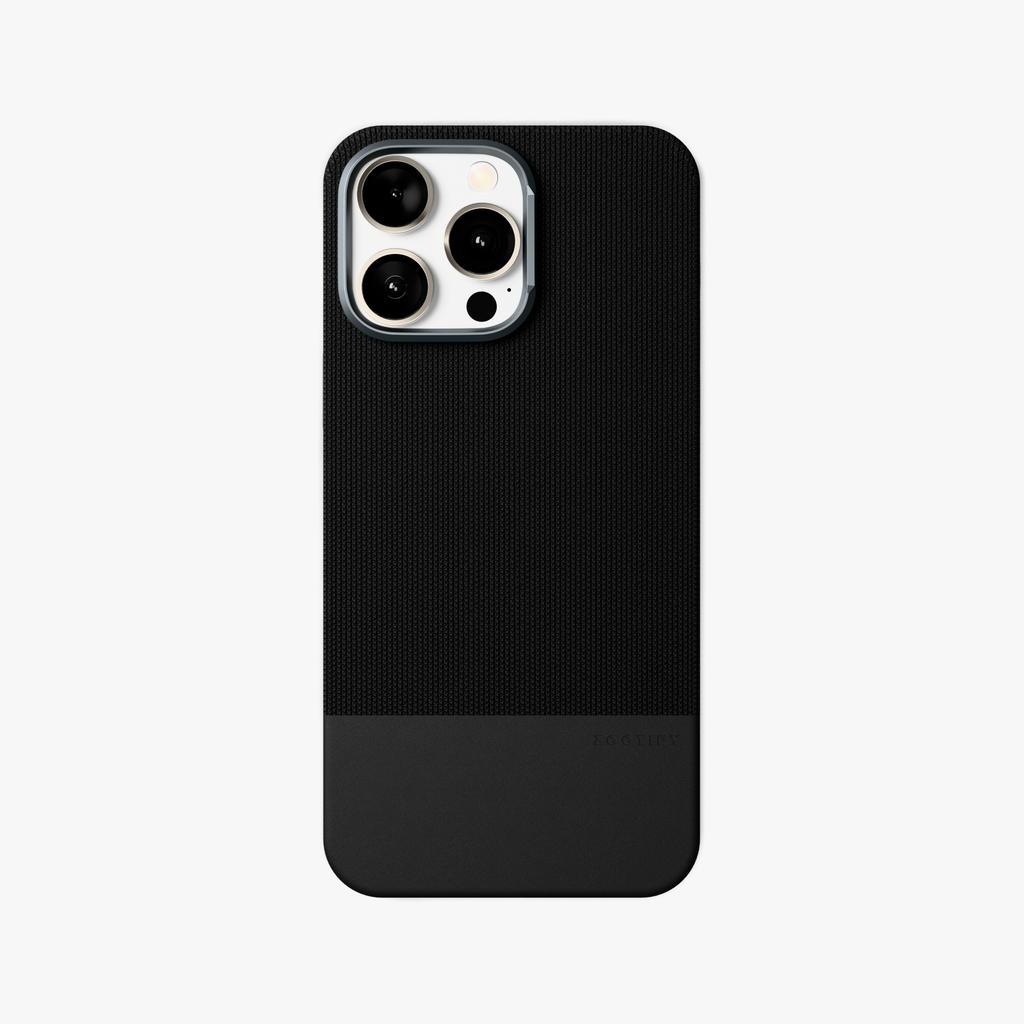 ForgeCraft –  Black Vintage Leather Grip Case for iPhone 15 pro max