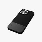 ForgeCraft – Black Vintage Leather Grip Case for iPhone 16 pro max