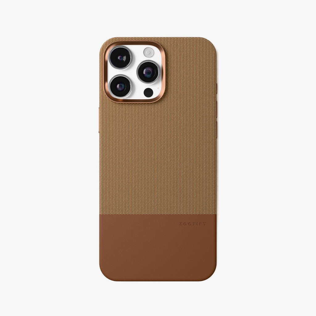 ForgeCraft – Brown Vintage Leather Grip Case for iPhone 16 pro max
