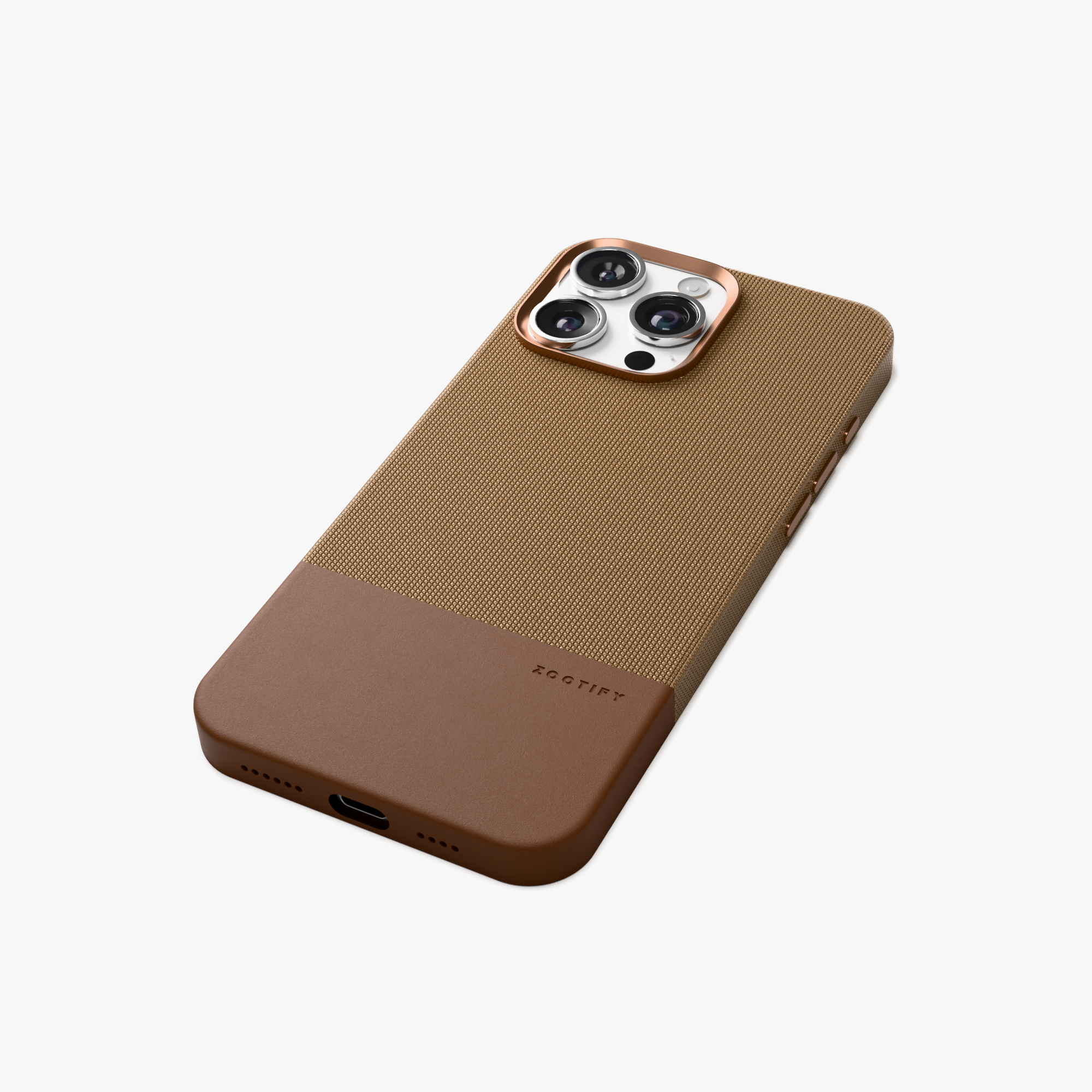 ForgeCraft – Brown Vintage Leather Grip Case for iPhone 16 pro max