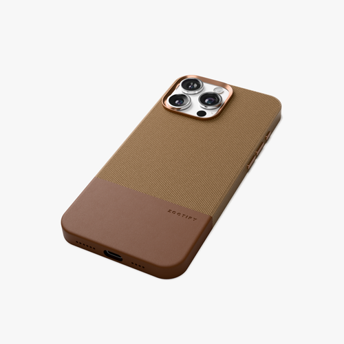 ForgeCraft – Brown Vintage Leather Grip Case for iPhone 16 pro max