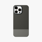 ForgeCraft – Titanium Gray Vintage Leather Grip Case for iPhone 15 pro max