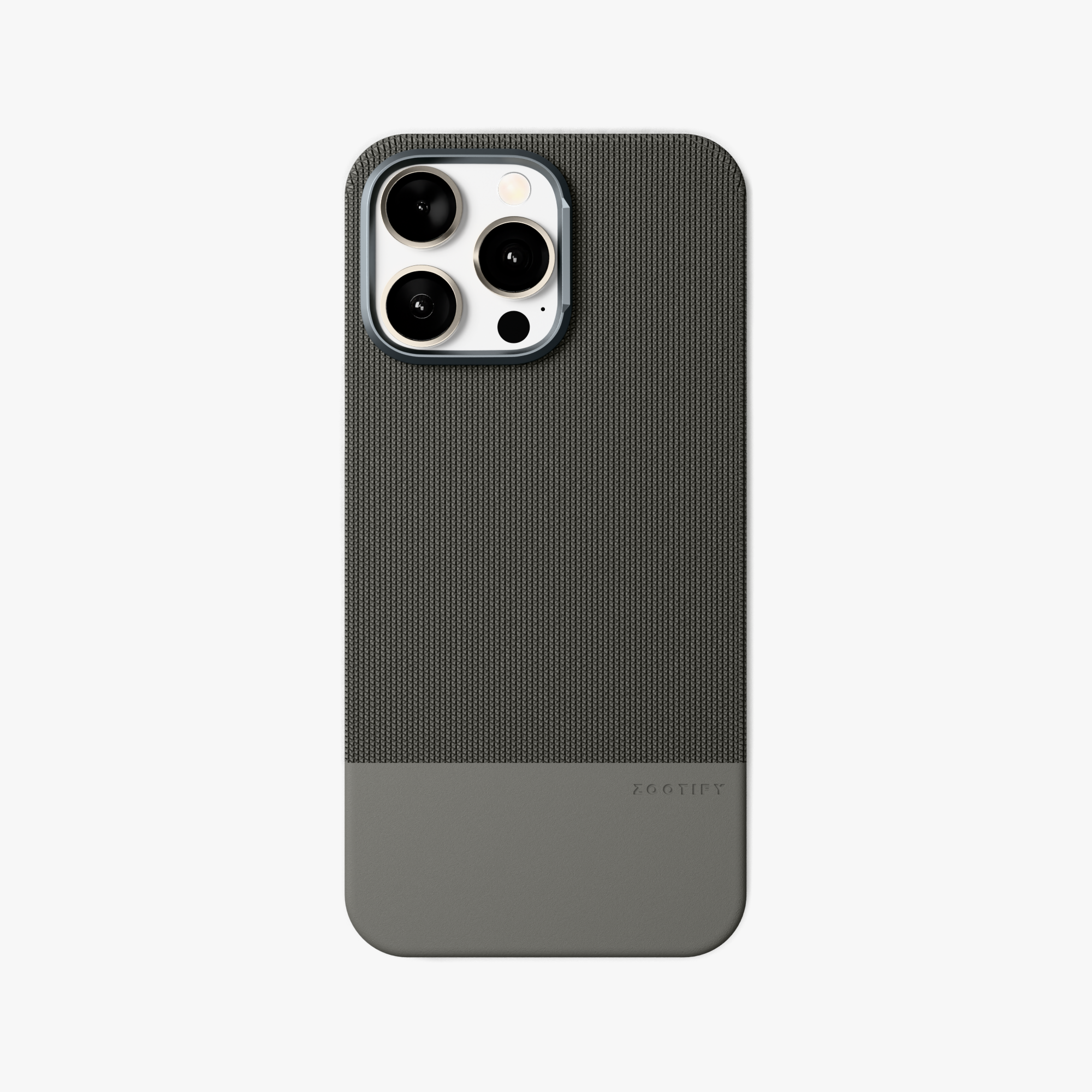 ForgeCraft – Titanium Gray Vintage Leather Grip Case for iPhone 15 pro max