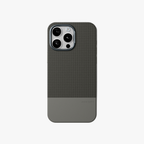 ForgeCraft – Titanium Gray Vintage Leather Grip Case for iPhone 15 pro