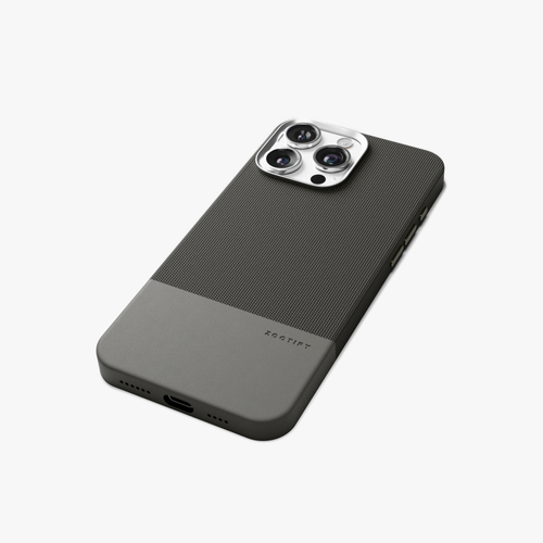 ForgeCraft – Titanium Grey Vintage Leather Grip Case for iPhone 16 pro max