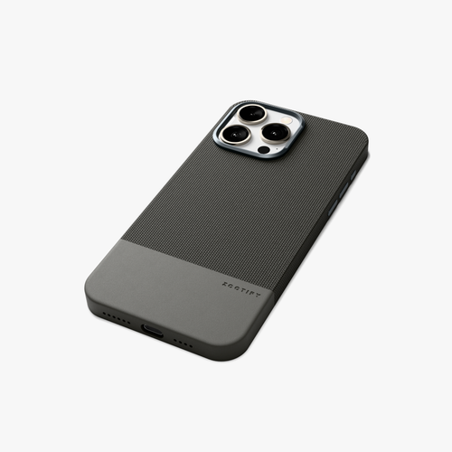 ForgeCraft – Titanium Gray Vintage Leather Grip Case for iPhone 15 pro max