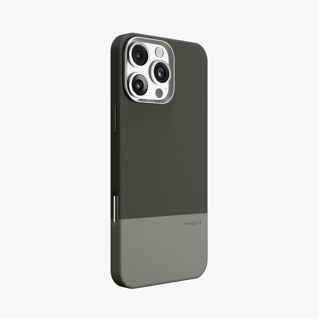 ForgeCraft – Titanium Grey Vintage Leather Grip Case for iPhone 16 pro max