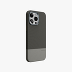 ForgeCraft – Titanium Gray Vintage Leather Grip Case for iPhone 15 pro
