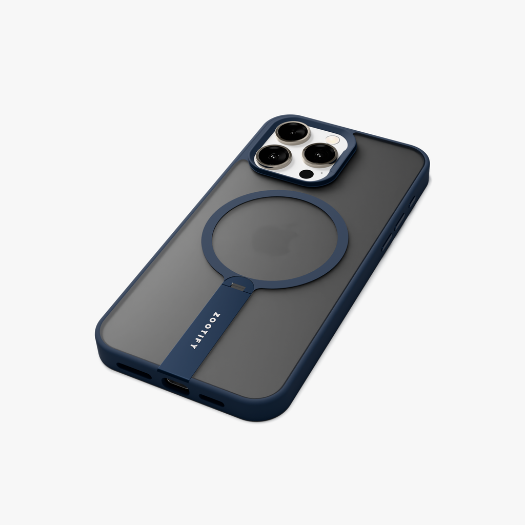 FroStand – Blue Matte MagSafe T-Stand Case for iPhone 15 pro max