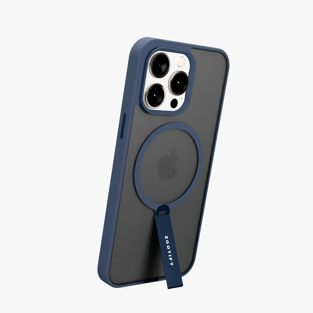 FroStand – Blue Matte MagSafe T-Stand Case for iPhone 15 pro max