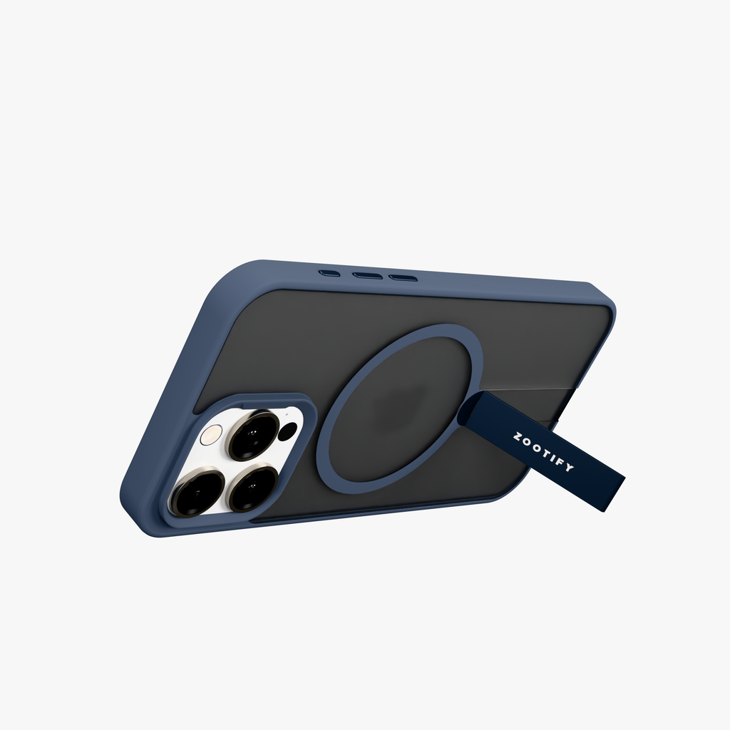 FroStand – Blue Matte MagSafe T-Stand Case for iPhone 15 pro max