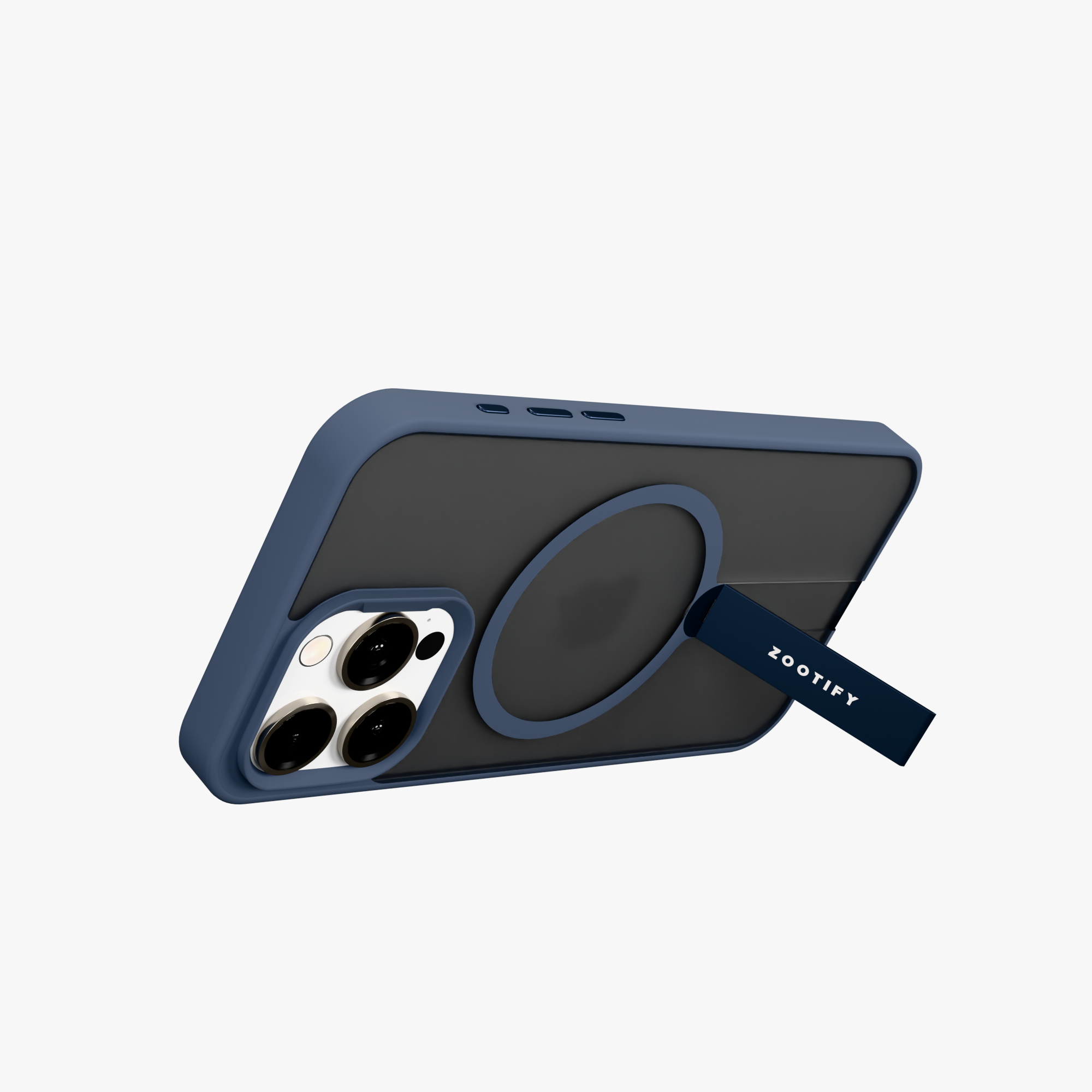 FroStand – Blue Matte MagSafe T-Stand Case for iPhone 15 pro max