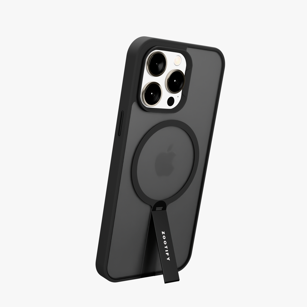 FroStand – Black Matte MagSafe T-Stand Case for iPhone 15 pro max