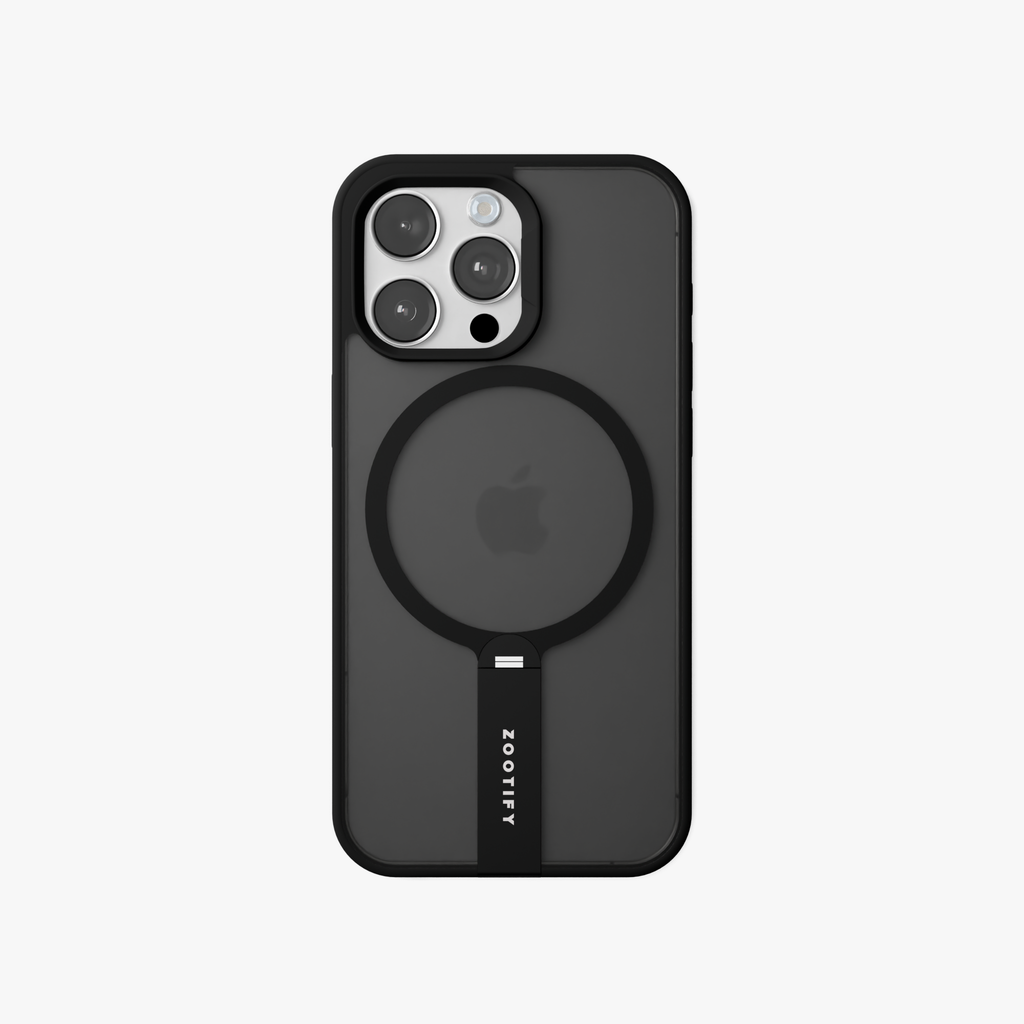 FroStand – Black Matte MagSafe T-Stand Case for iPhone 15 pro