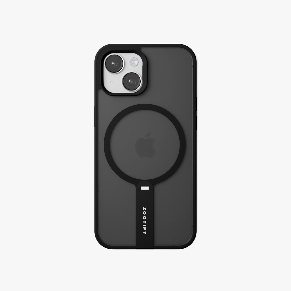 FroStand – Black Matte MagSafe T-Stand Case for iPhone 15
