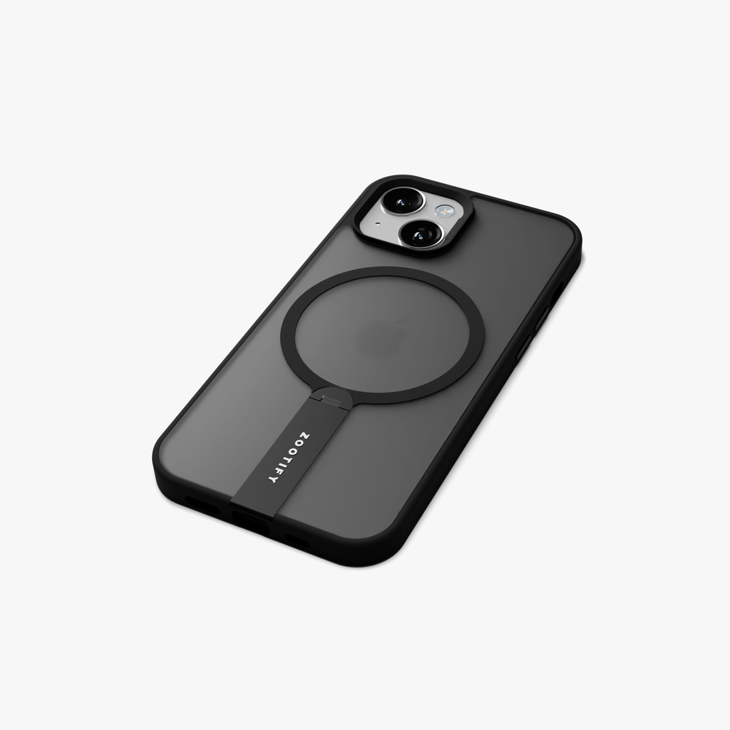 FroStand – Black Matte MagSafe T-Stand Case for iPhone 15