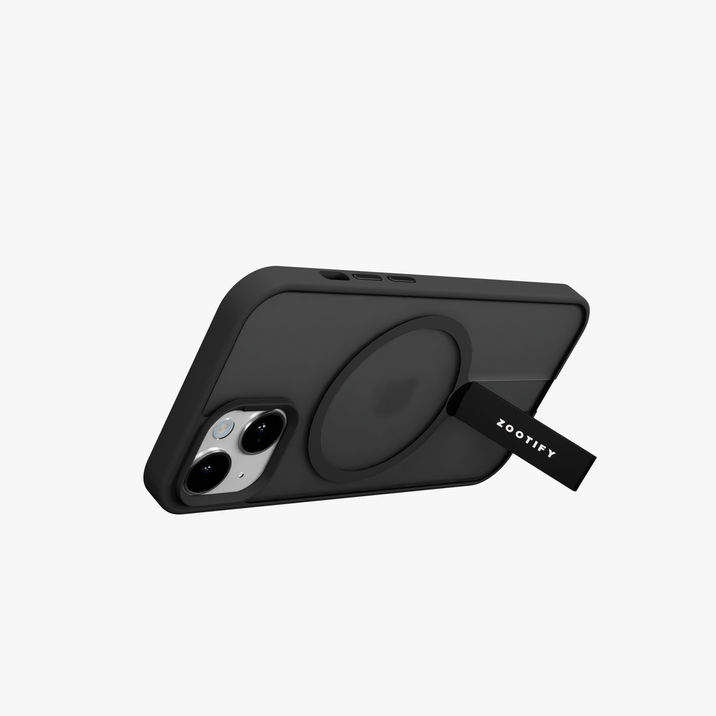 FroStand – Black Matte MagSafe T-Stand Case for iPhone 15
