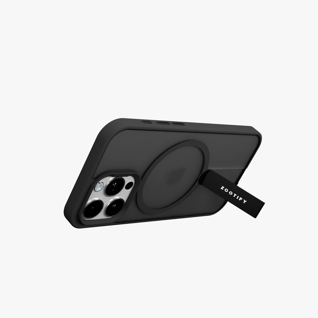 FroStand – Black Matte MagSafe T-Stand Case for iPhone 15 pro
