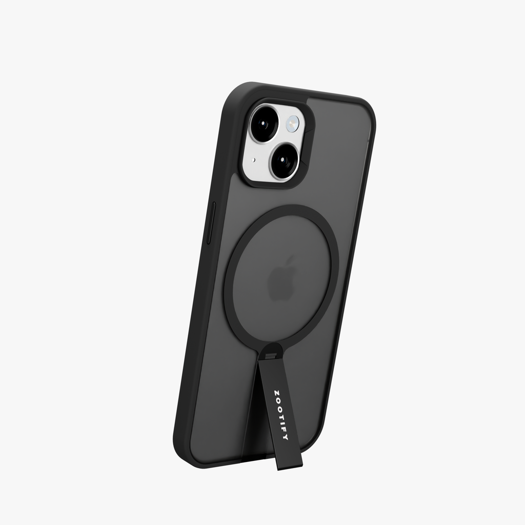 FroStand – Black Matte MagSafe T-Stand Case for iPhone 15