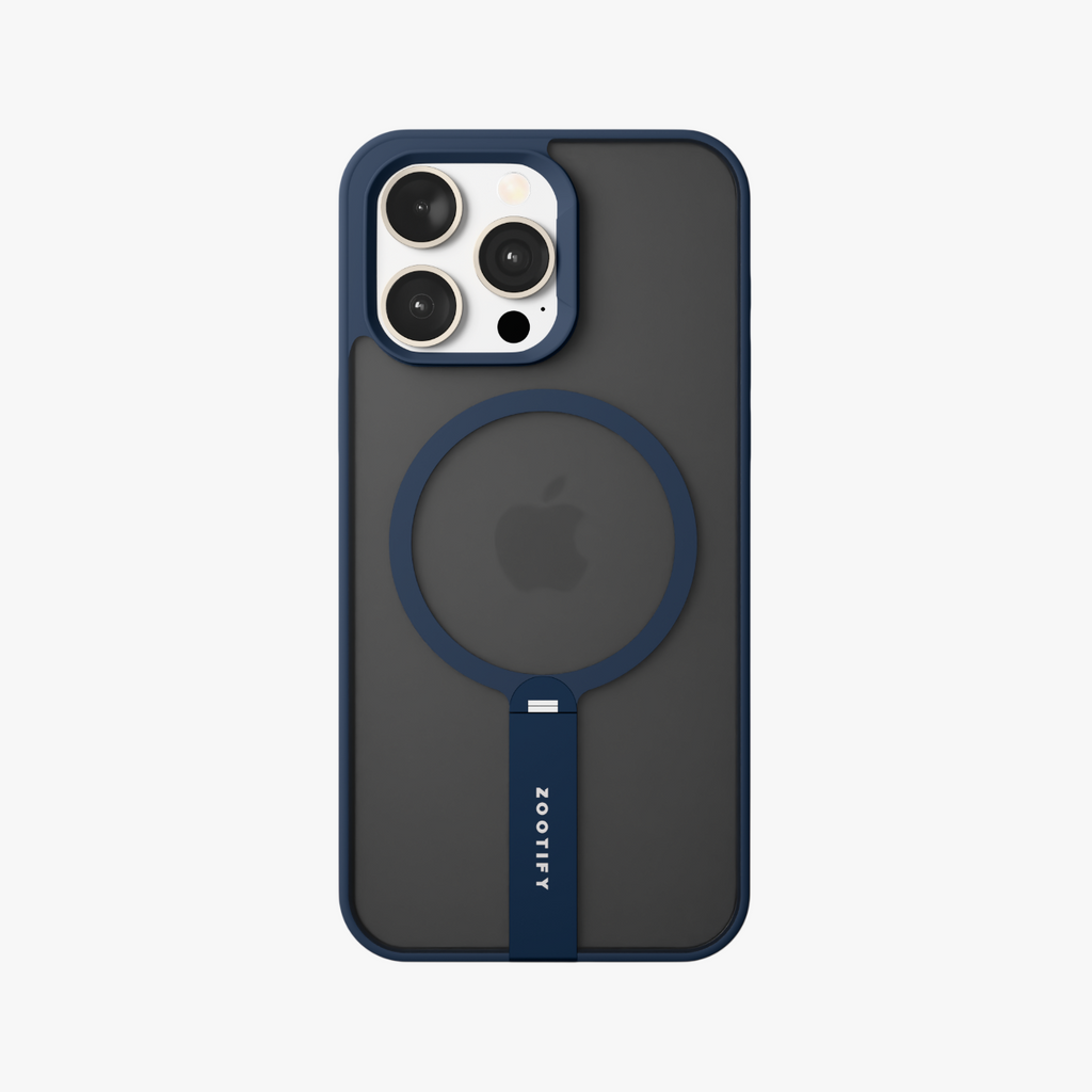 FroStand – Blue Matte MagSafe T-Stand Case for iPhone 15 pro max