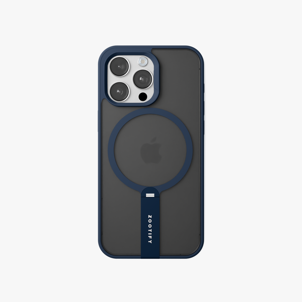 FroStand – Blue Matte MagSafe T-Stand Case for iPhone 15 pro