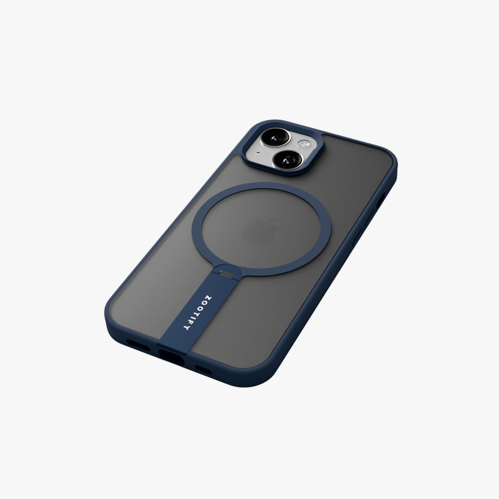 FroStand – Blue Matte MagSafe T-Stand Case for iPhone 15