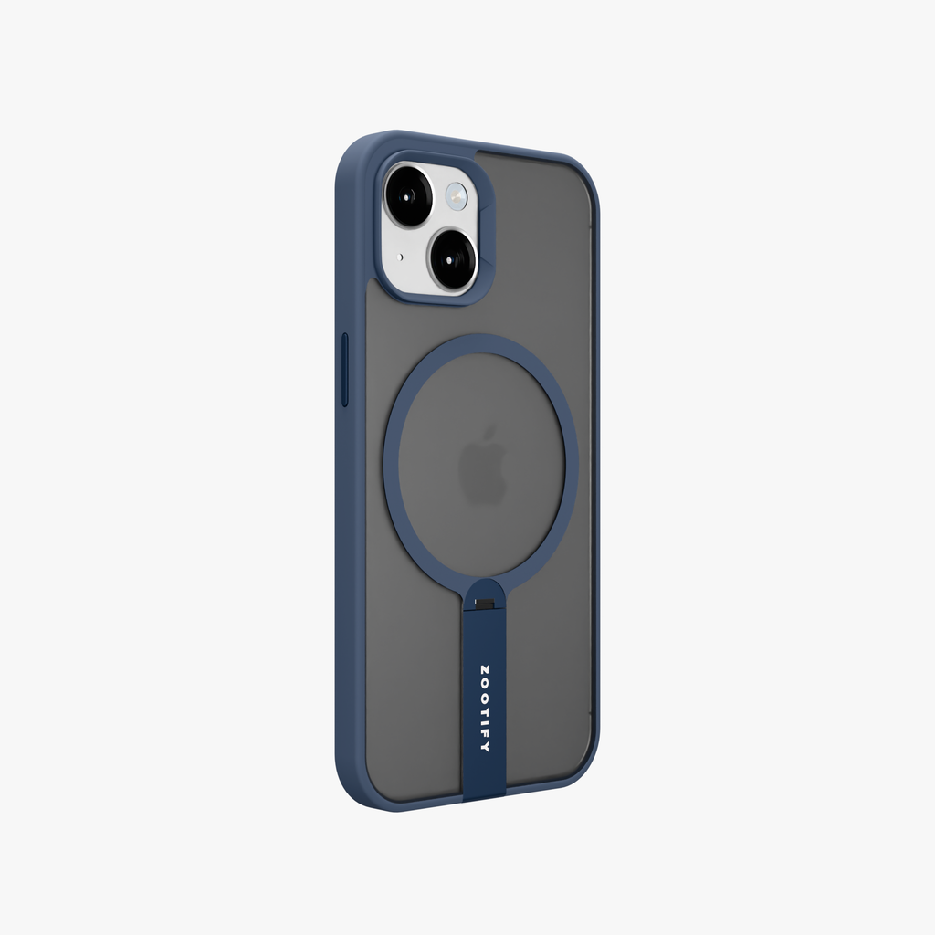 FroStand – Blue Matte MagSafe T-Stand Case for iPhone 15
