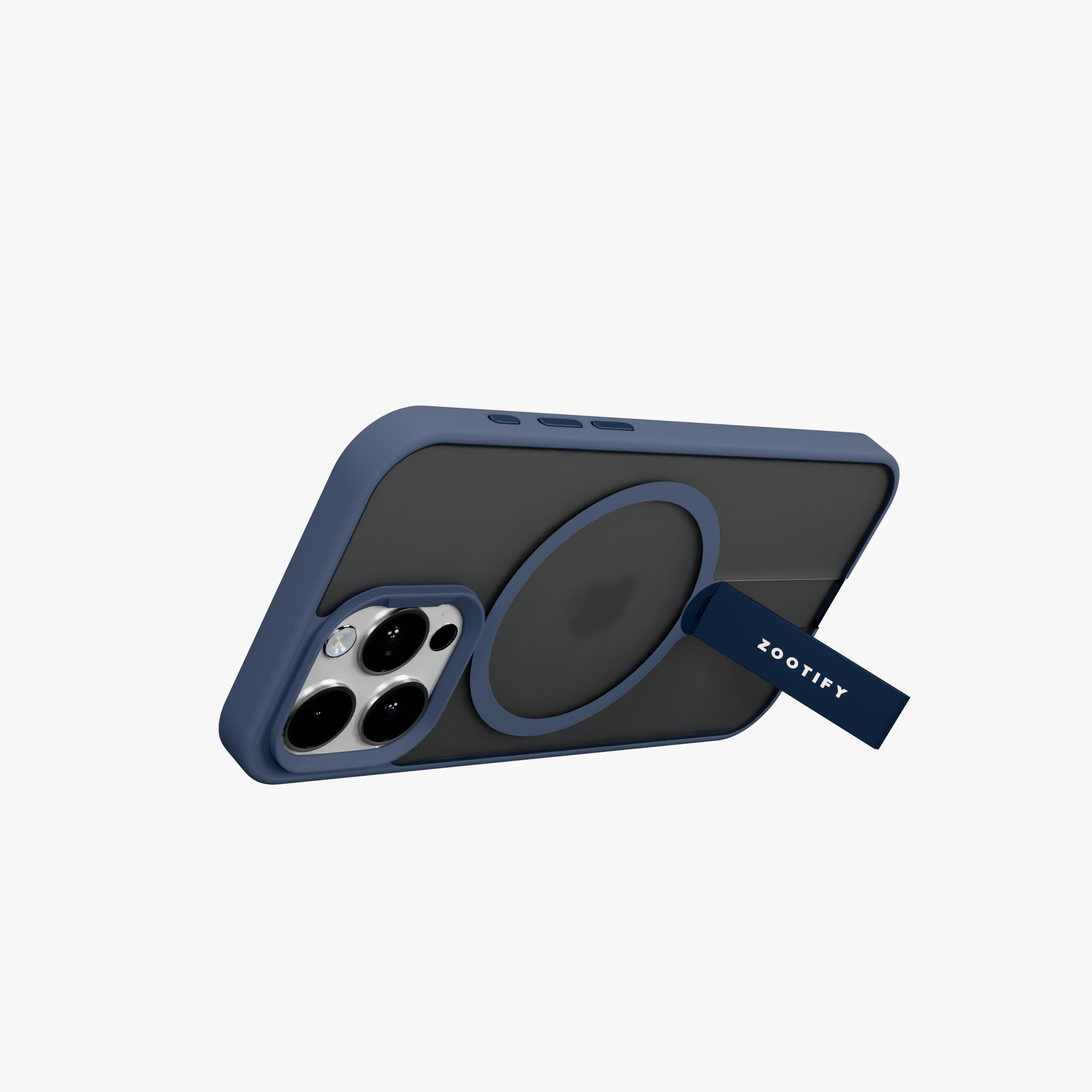 FroStand – Blue Matte MagSafe T-Stand Case for iPhone 15 pro