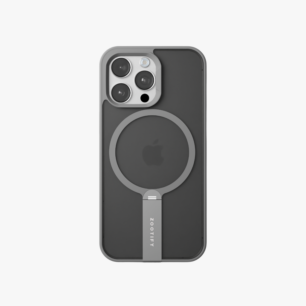 FroStand – Titanium Grey Matte MagSafe T-Stand Case for iPhone 15 pro