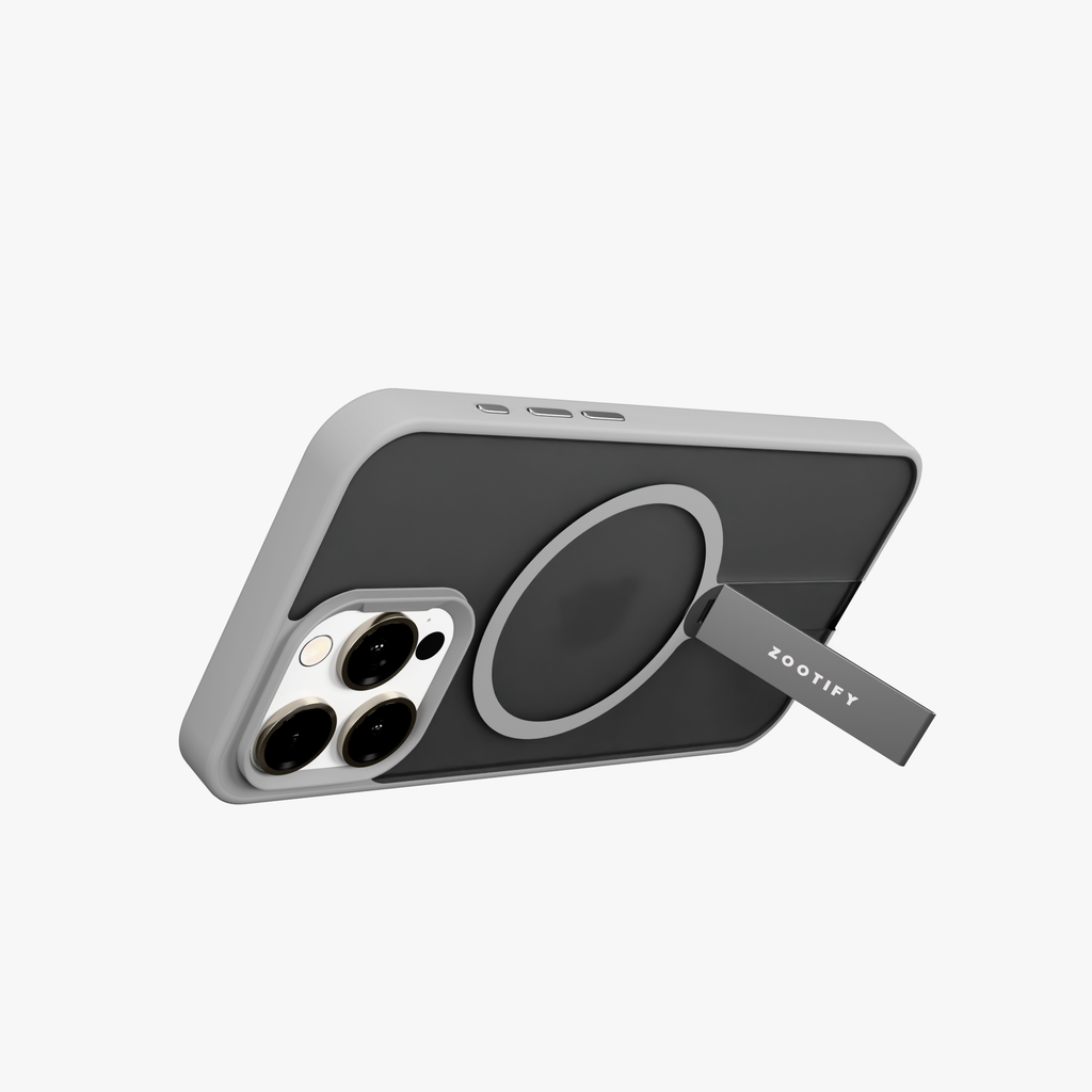 FroStand – Grey Matte MagSafe T-Stand Case for iPhone 15 pro max
