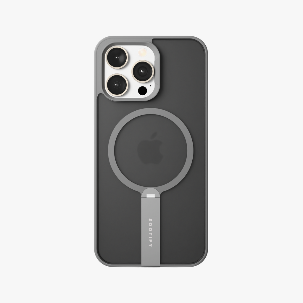 FroStand – Grey Matte MagSafe T-Stand Case for iPhone 15 pro max