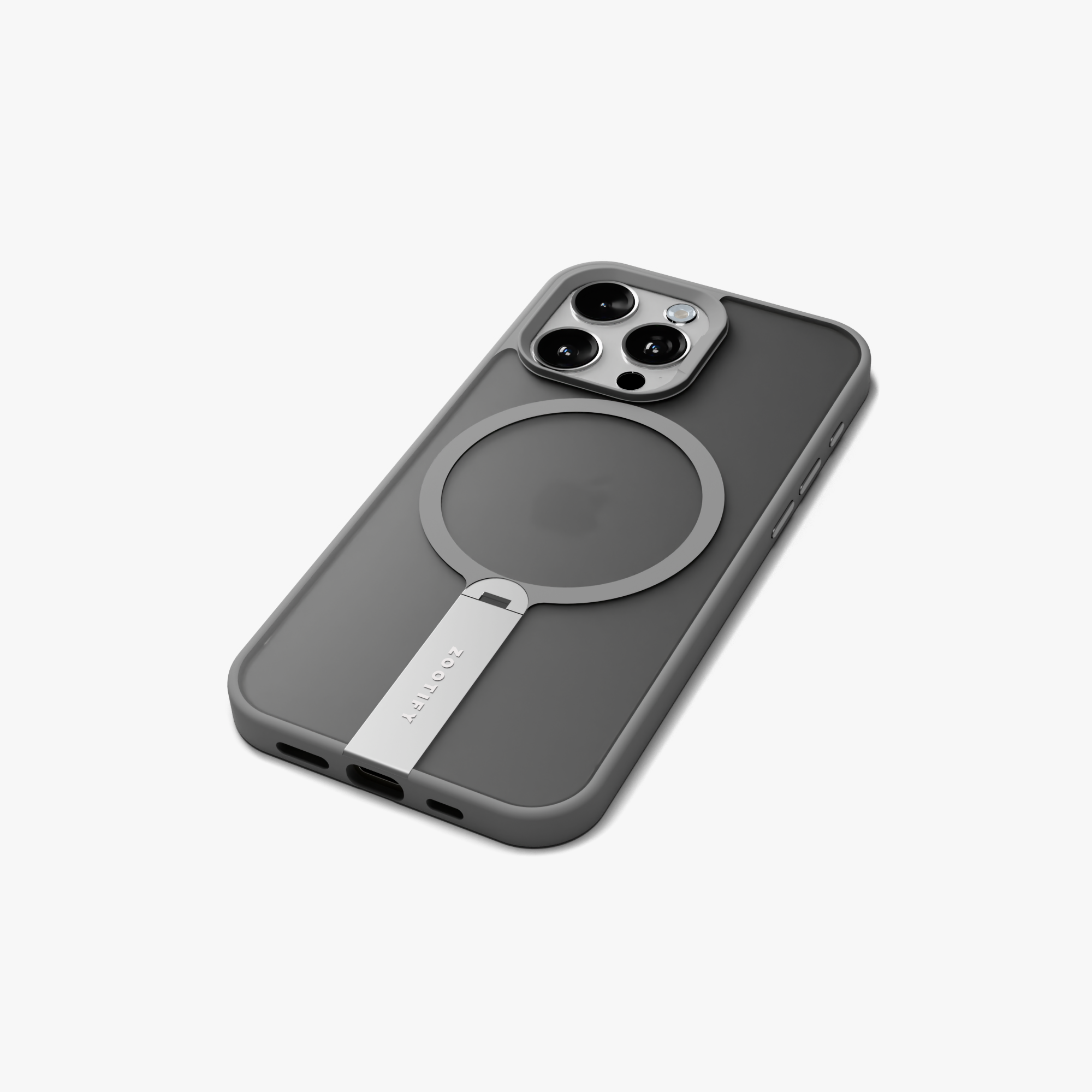 FroStand – Titanium Grey Matte MagSafe T-Stand Case for iPhone 15 pro