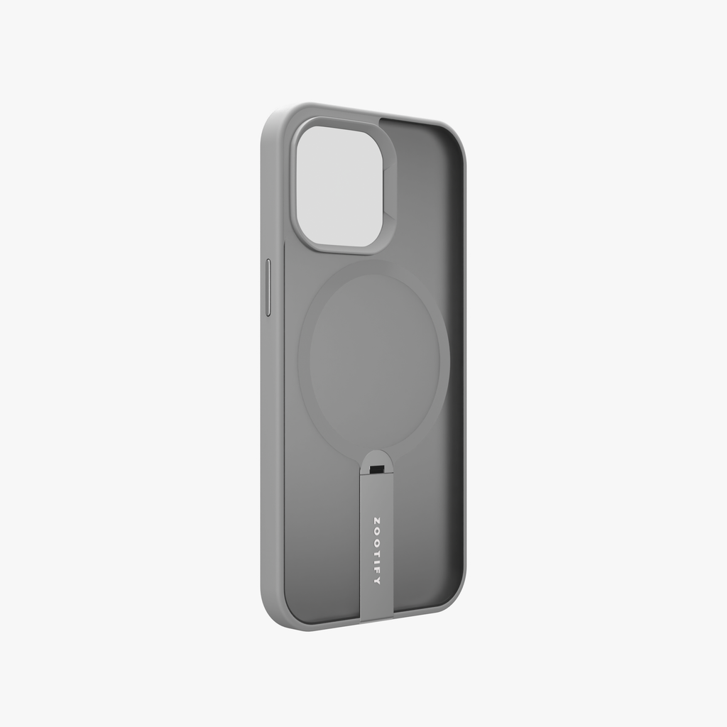 FroStand – Titanium Grey Matte MagSafe T-Stand Case for iPhone 15 pro