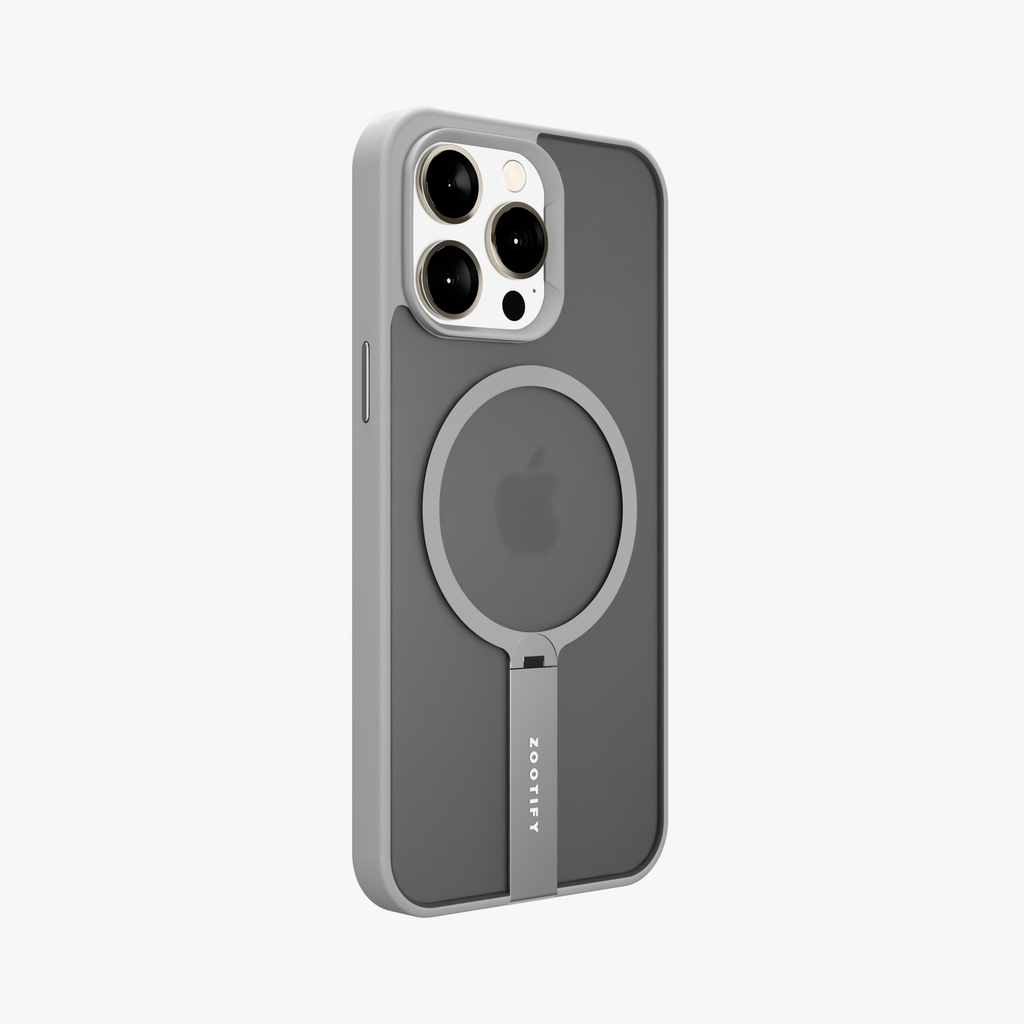 FroStand – Grey Matte MagSafe T-Stand Case for iPhone 15 pro max