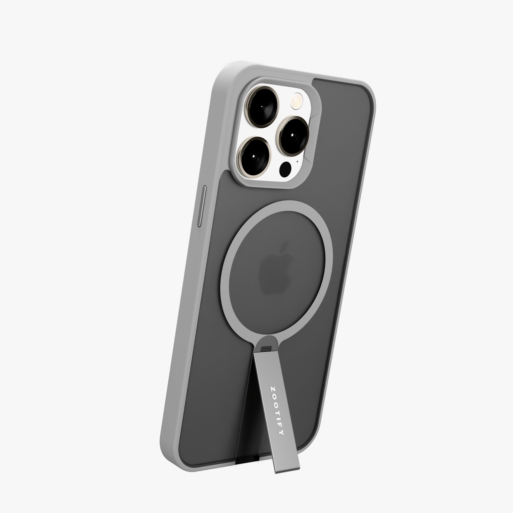 FroStand – Grey Matte MagSafe T-Stand Case for iPhone 15 pro max
