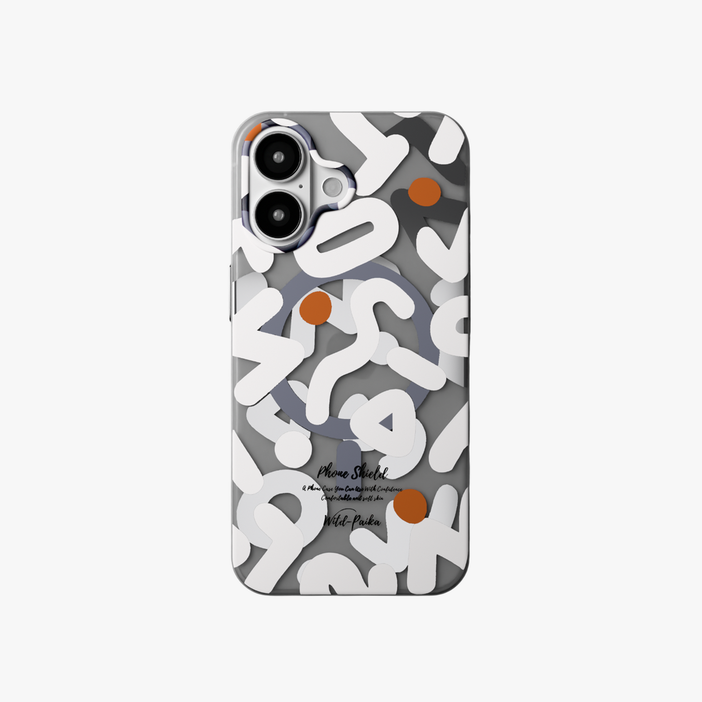 NeoWave – White Double-layer Print Frosted MagSafe Phone Cover for iPhone 16