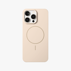 GlossCraft –  Beige Classic Glossy Magsafe Phone Case for iPhone 15 pro max
