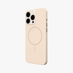 GlossCraft –  Beige Classic Glossy Magsafe Phone Case for iPhone 15 pro max