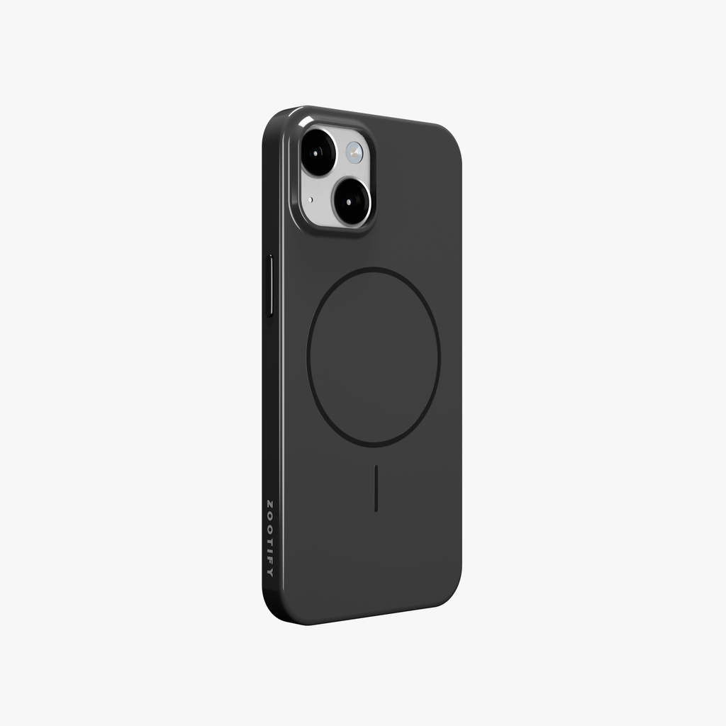 GlossCraft – Black Classic Glossy Magsafe Phone Case for iPhone 15