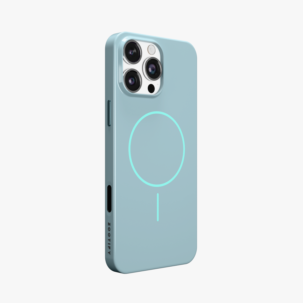 GlossCraft –  Blue Classic Glossy Magsafe Phone Case for iPhone 16 pro max