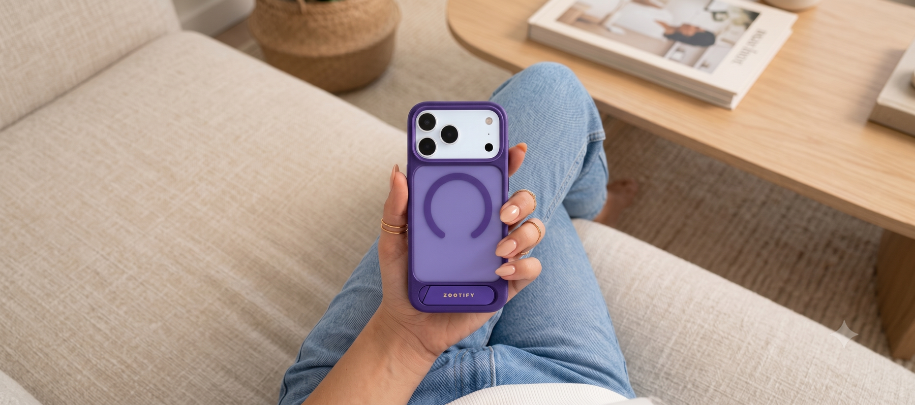 Frostand – Purple Frosted MagSafe Case Cover with Kickstand for iPhone 17 pro banner 2