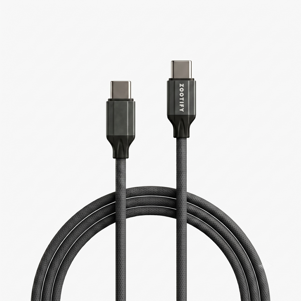 Zootify PWR Type-C to C Data Cable – 1m Grey