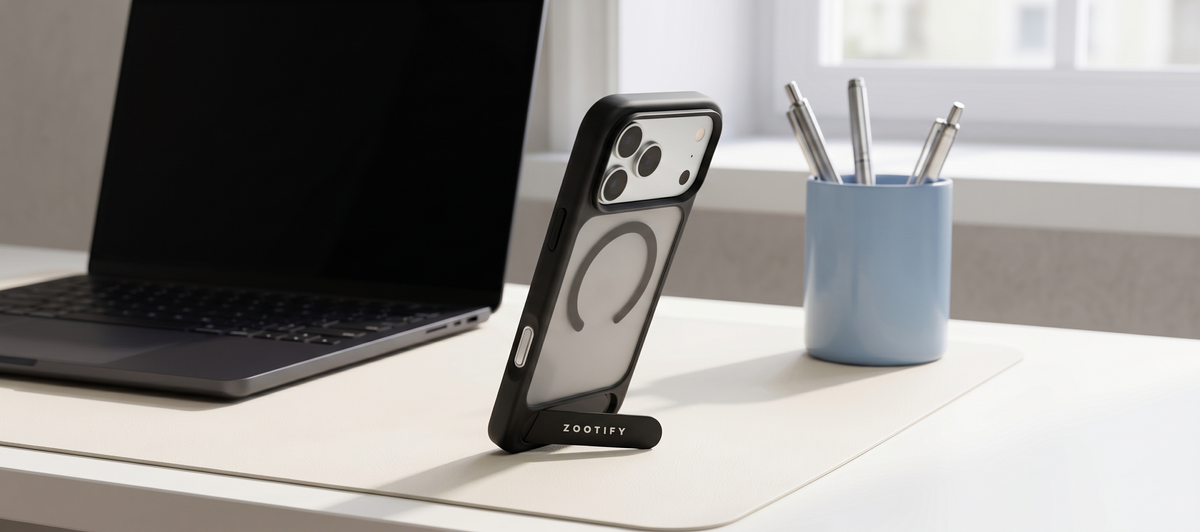 Frostand – Black Frosted MagSafe Case Cover with Kickstand for iPhone 17 Pro Max banner 1