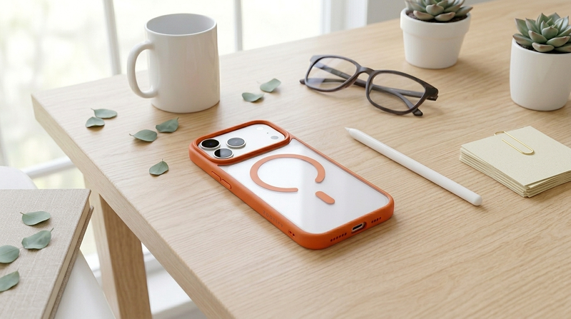 Haze  – Orange Frosted Premium MagSafe Case Cover for iPhone 17 pro mobile banner 1