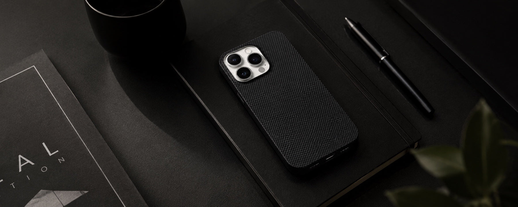 StealthForm –  Black Kevlar Shield MagSafe Case for iPhone 15 pro banner 2