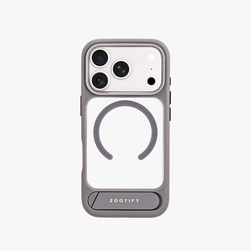 Frostand – Grey Frosted MagSafe Case Cover with Kickstand for iPhone 17 pro